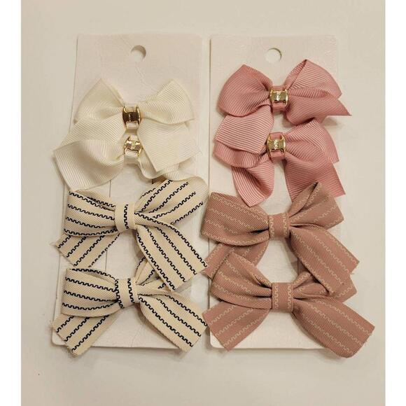 8pc Hair Bow Clips Barrettes with Alligator Clip - Assorted Colors - Picture 3 of 4